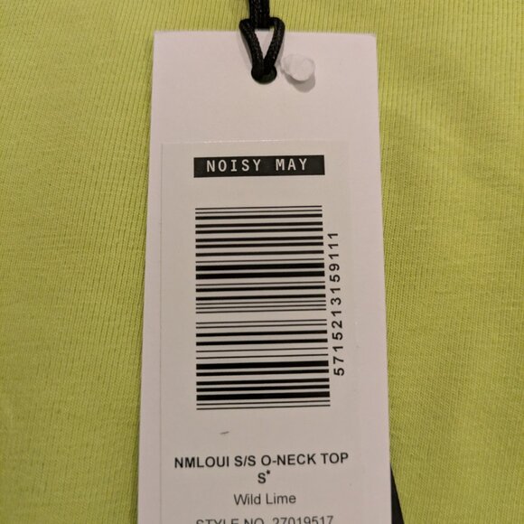 Noisy May Loui short sleeve tshirt xs Lime green NWT - Picture 3 of 4